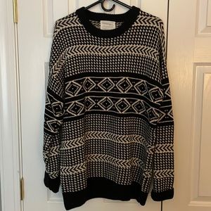 Black and white knit sweater